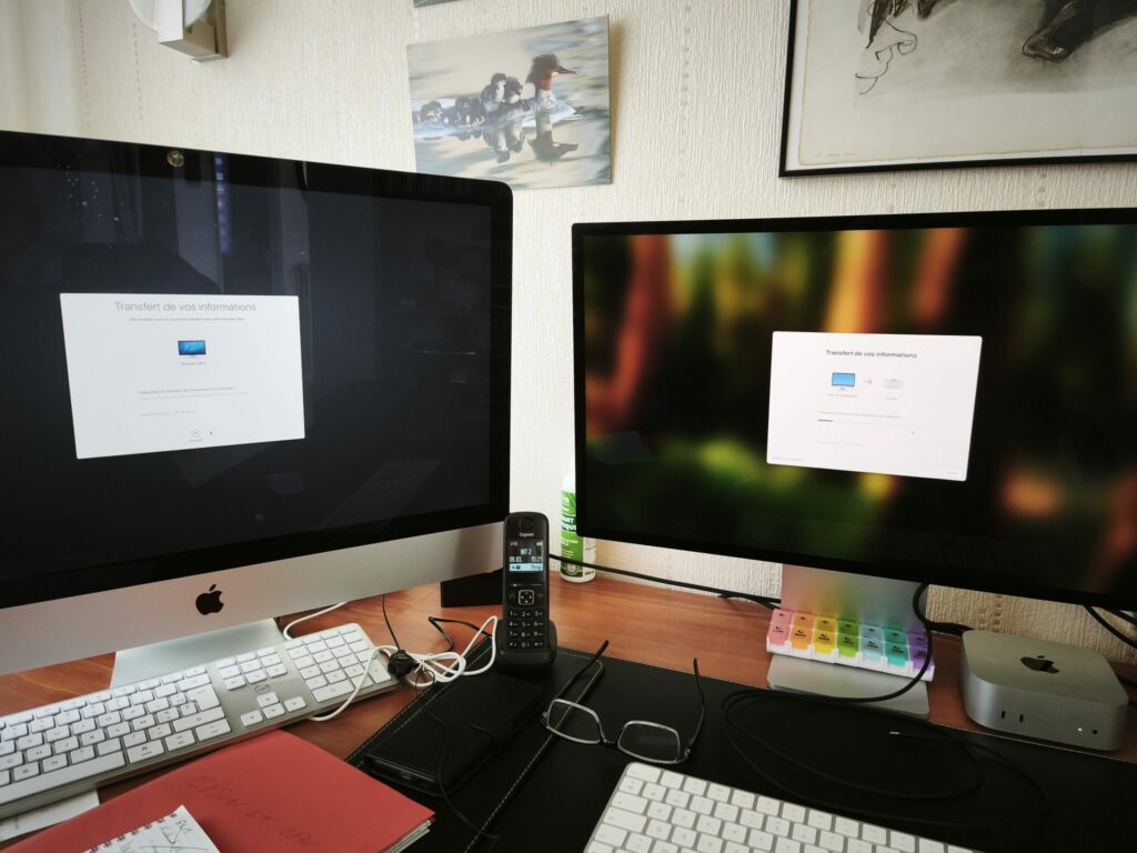 Installation et transfert de données de l'ancien Imac vers le mac mini